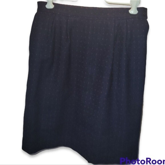 Vintage Pendleton Petite Navy Blue Red Swiss Dot Polka Dot Mini Skirt - 2 - Picture 2 of 3